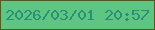 文字の大きさ：3、枠の色：4f5c22、背景の色：60c582、文字の色：279178 無料ブログパーツのブログ時計