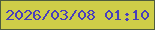 文字の大きさ：2、枠の色：4f5d3d、背景の色：cece48、文字の色：493fbb 無料ブログパーツのブログ時計