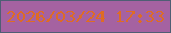 文字の大きさ：3、枠の色：4f5e74、背景の色：a562a1、文字の色：de6c24 無料ブログパーツのブログ時計