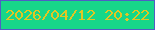 文字の大きさ：1、枠の色：4f5ec4、背景の色：17d789、文字の色：e3c622 無料ブログパーツのブログ時計