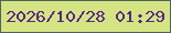 文字の大きさ：5、枠の色：4f6262、背景の色：d5e482、文字の色：542787 無料ブログパーツのブログ時計