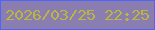 文字の大きさ：2、枠の色：4f64fb、背景の色：8a7db0、文字の色：bab641 無料ブログパーツのブログ時計
