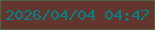 文字の大きさ：4、枠の色：4f6542、背景の色：63362d、文字の色：02828b 無料ブログパーツのブログ時計