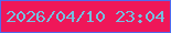 文字の大きさ：5、枠の色：4f6aef、背景の色：ef1759、文字の色：74bfe0 無料ブログパーツのブログ時計