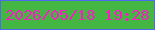文字の大きさ：5、枠の色：4f6af2、背景の色：44b743、文字の色：fb1bc6 無料ブログパーツのブログ時計