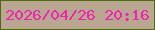 文字の大きさ：5、枠の色：4f6b0e、背景の色：b9a792、文字の色：f323ad 無料ブログパーツのブログ時計