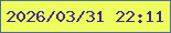文字の大きさ：4、枠の色：4f6b97、背景の色：f0fd5e、文字の色：362f87 無料ブログパーツのブログ時計