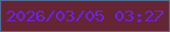 文字の大きさ：5、枠の色：4f6d96、背景の色：662533、文字の色：6922ef 無料ブログパーツのブログ時計