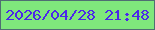 文字の大きさ：1、枠の色：4f6e72、背景の色：7fe77c、文字の色：4b27ea 無料ブログパーツのブログ時計