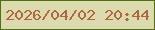 文字の大きさ：3、枠の色：4f7113、背景の色：dbdbad、文字の色：b06644 無料ブログパーツのブログ時計