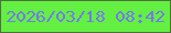 文字の大きさ：5、枠の色：4f713c、背景の色：63f042、文字の色：7479ea 無料ブログパーツのブログ時計