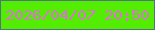 文字の大きさ：5、枠の色：4f7481、背景の色：53ed01、文字の色：e06ed9 無料ブログパーツのブログ時計