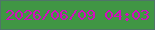 文字の大きさ：2、枠の色：4f7568、背景の色：409644、文字の色：d20dbf 無料ブログパーツのブログ時計