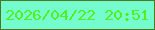 文字の大きさ：5、枠の色：4f7822、背景の色：75fcce、文字の色：55ed1d 無料ブログパーツのブログ時計