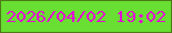 文字の大きさ：4、枠の色：4f7919、背景の色：68df32、文字の色：e50ad4 無料ブログパーツのブログ時計