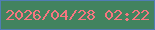 文字の大きさ：2、枠の色：4f7db5、背景の色：42835f、文字の色：f67680 無料ブログパーツのブログ時計