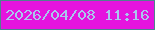 文字の大きさ：3、枠の色：4f828e、背景の色：e514de、文字の色：aac7ee 無料ブログパーツのブログ時計