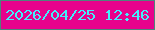 文字の大きさ：4、枠の色：4f837c、背景の色：e7028c、文字の色：41effc 無料ブログパーツのブログ時計