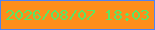 文字の大きさ：3、枠の色：4f83f4、背景の色：fd8e1b、文字の色：5ae664 無料ブログパーツのブログ時計