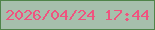 文字の大きさ：3、枠の色：4f8449、背景の色：a6bfac、文字の色：ef537f 無料ブログパーツのブログ時計
