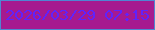 文字の大きさ：1、枠の色：4f86d2、背景の色：a61a8f、文字の色：6022fb 無料ブログパーツのブログ時計