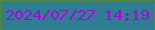 文字の大きさ：4、枠の色：4f874d、背景の色：2f7f94、文字の色：a706db 無料ブログパーツのブログ時計