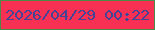 文字の大きさ：2、枠の色：4f8948、背景の色：f83054、文字の色：434496 無料ブログパーツのブログ時計