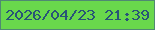 文字の大きさ：3、枠の色：4f8972、背景の色：69d84c、文字の色：285477 無料ブログパーツのブログ時計
