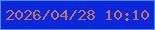 文字の大きさ：1、枠の色：4f89d7、背景の色：0b27dc、文字の色：c07368 無料ブログパーツのブログ時計