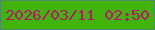 文字の大きさ：1、枠の色：4f8b62、背景の色：40b40a、文字の色：be1170 無料ブログパーツのブログ時計