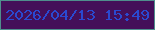 文字の大きさ：4、枠の色：4f8e8d、背景の色：440f59、文字の色：2a49d0 無料ブログパーツのブログ時計