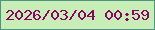 文字の大きさ：2、枠の色：4f9382、背景の色：c9edb7、文字の色：8b0564 無料ブログパーツのブログ時計