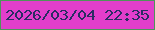 文字の大きさ：3、枠の色：4f945a、背景の色：e23ecb、文字の色：2a2c64 無料ブログパーツのブログ時計