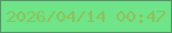 文字の大きさ：3、枠の色：4f9463、背景の色：70e488、文字の色：8cc157 無料ブログパーツのブログ時計