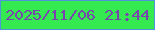 文字の大きさ：3、枠の色：4f94db、背景の色：35e951、文字の色：7944ae 無料ブログパーツのブログ時計