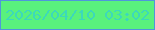 文字の大きさ：2、枠の色：4f96db、背景の色：59f17d、文字の色：3cd9ba 無料ブログパーツのブログ時計