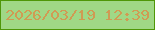 文字の大きさ：2、枠の色：4f9708、背景の色：a0d886、文字の色：d09b53 無料ブログパーツのブログ時計