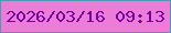 文字の大きさ：4、枠の色：4f97b2、背景の色：ed7bd8、文字の色：7703a3 無料ブログパーツのブログ時計