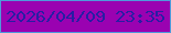 文字の大きさ：1、枠の色：4f9adb、背景の色：9a02b1、文字の色：281da4 無料ブログパーツのブログ時計