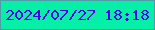 文字の大きさ：2、枠の色：4f9ba8、背景の色：05efa6、文字の色：4f01e5 無料ブログパーツのブログ時計