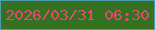 文字の大きさ：3、枠の色：4f9baf、背景の色：347120、文字の色：e34a6f 無料ブログパーツのブログ時計
