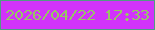 文字の大きさ：3、枠の色：4f9c84、背景の色：d133fa、文字の色：96c764 無料ブログパーツのブログ時計