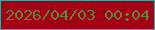 文字の大きさ：2、枠の色：4f9c9f、背景の色：a30114、文字の色：648241 無料ブログパーツのブログ時計