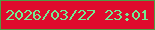 文字の大きさ：1、枠の色：4f9d44、背景の色：e00b2d、文字の色：72ec92 無料ブログパーツのブログ時計