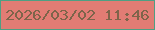 文字の大きさ：2、枠の色：4f9f83、背景の色：e27c74、文字の色：7e644a 無料ブログパーツのブログ時計