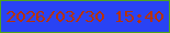 文字の大きさ：3、枠の色：4fa41c、背景の色：2943f4、文字の色：b63205 無料ブログパーツのブログ時計