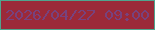 文字の大きさ：2、枠の色：4fa48e、背景の色：9b2939、文字の色：77427e 無料ブログパーツのブログ時計