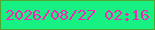 文字の大きさ：4、枠の色：4fa62e、背景の色：17f082、文字の色：f427b1 無料ブログパーツのブログ時計