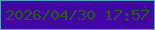 文字の大きさ：4、枠の色：4fa6b9、背景の色：4405a7、文字の色：236015 無料ブログパーツのブログ時計