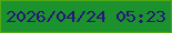 文字の大きさ：4、枠の色：4fa814、背景の色：1c922f、文字の色：261677 無料ブログパーツのブログ時計